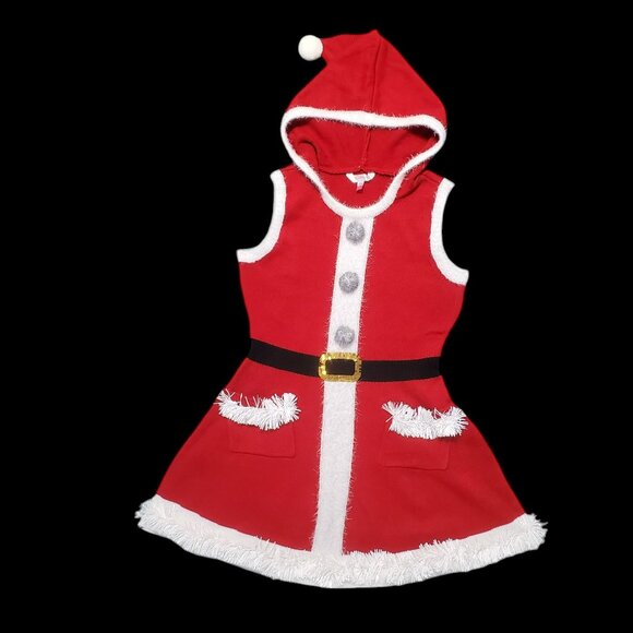 Womens Santa Dress Hood Ugly Sweater Sexy Mrs Claus Elf Costume Christmas Large - Picture 8 of 9